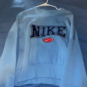 Retro Blue Nike cropped Crewneck